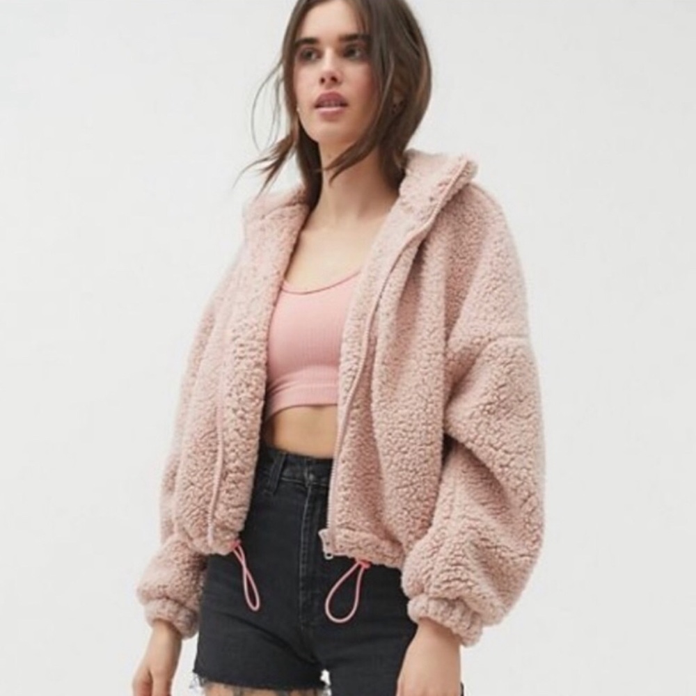 Urban Outfitters Pink Sherpa Jacket
